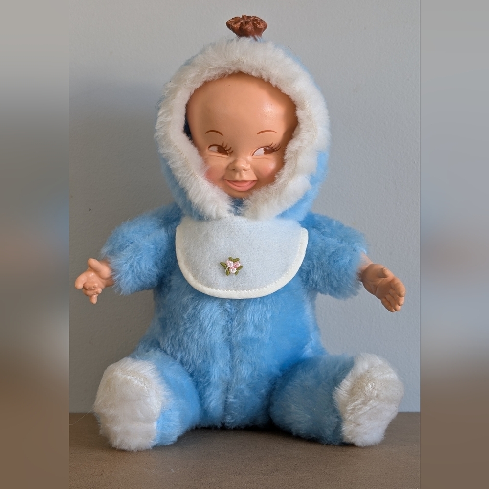 Vintage Three Faces Mood Changing Baby Doll, Soft Body & Vinyl Head